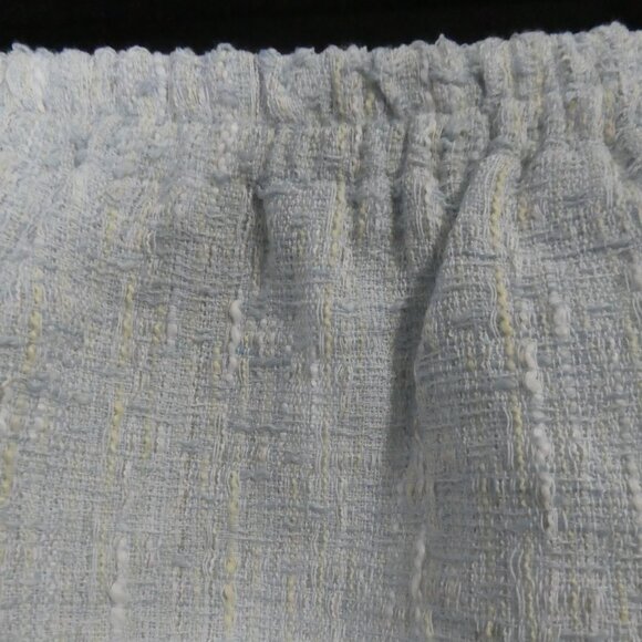 Unbranded | 12.5 inch waist measured | Elegant Light Blue Tweed Midi Skirt - Picture 4 of 14